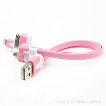 3-in-1 Noodle USB Data Cable (with 30pin 8pin Micro Interface)
